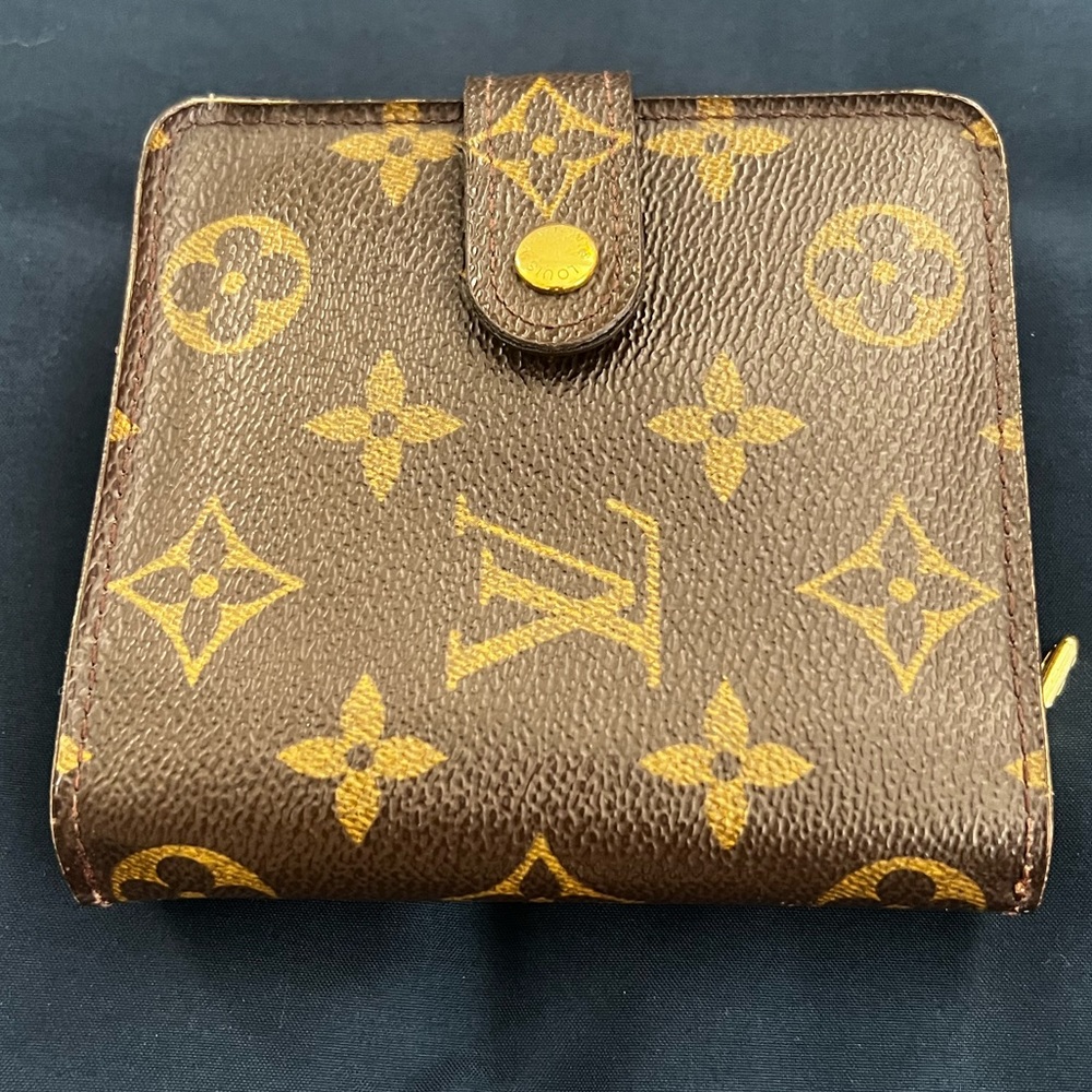 Louis Vuitton compact zip billfold wallet with coin purse - Monogram brown